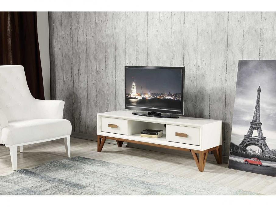 Ekru Ahşap Ceviz Tv Alt Ünitesi | www.intermobilya.com