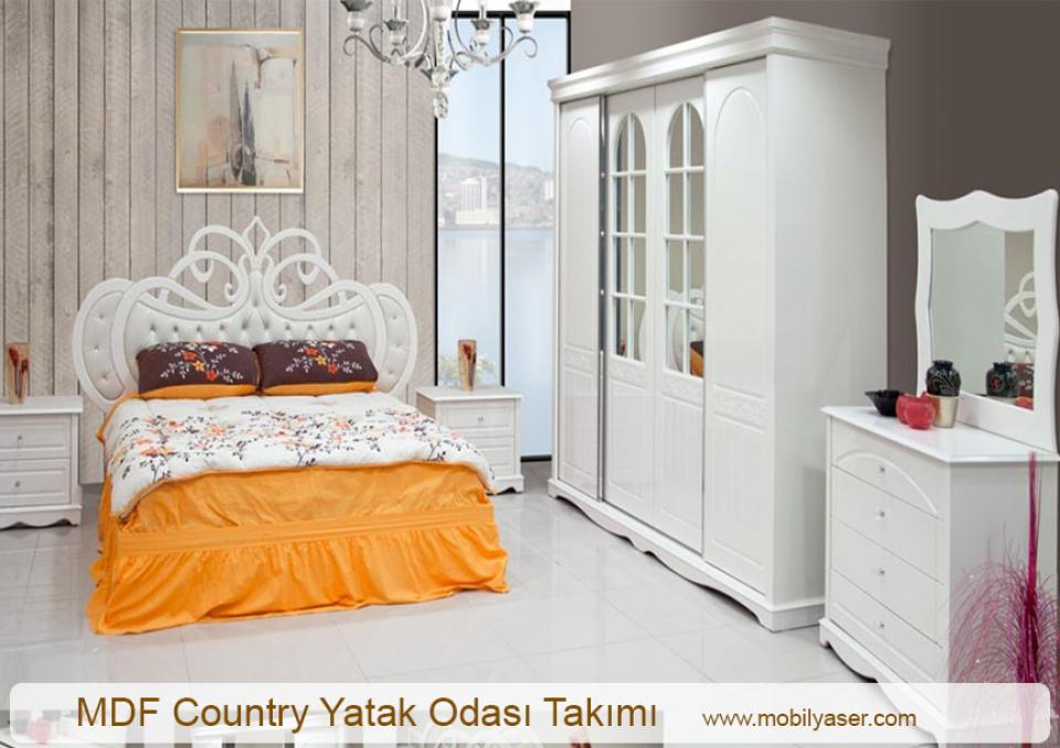 Mdf country yatak odası takımı