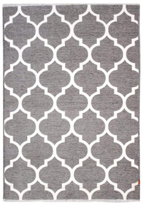 Moretti Side 11000D Gri Beyaz Yıkanabilir Çift Taraflı Modern Halı