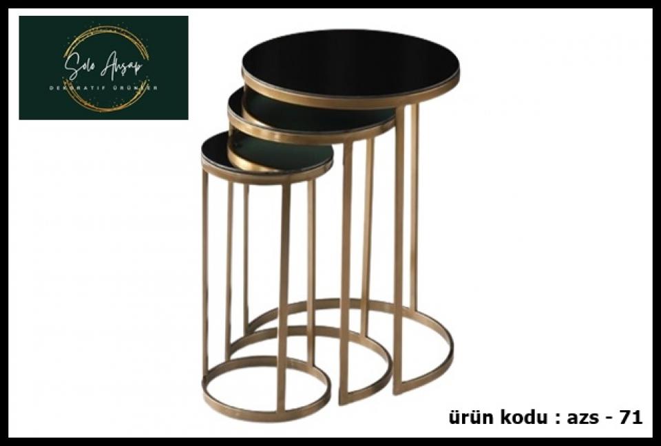 Metal ayaklı zigon sehpa